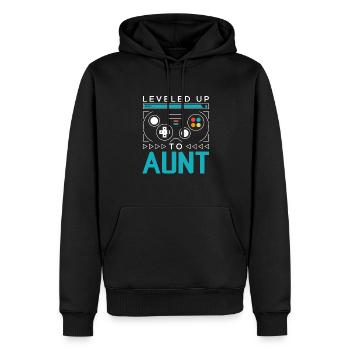 Leveled Up to Aunt Gamer Auntie Gaming Aunty Famil - Männer Premium Bio Hoodie - Schwarz - Vorne - Nico (187cm)