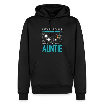 Leveled Up to Auntie Gamer Aunt Gaming Aunty Famil - Männer Premium Bio Hoodie - Schwarz - Vorne - Nico (187cm)