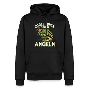 Coole Jungs Gehen Angeln Fischen Angler - Männer Premium Bio Hoodie - Schwarz - Vorne - Nico (187cm)