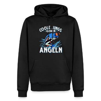 Coole Jungs Gehen Angeln Fischen Angler - Männer Premium Bio Hoodie - Schwarz - Vorne - Nico (187cm)