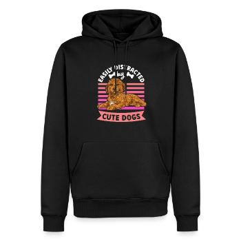 Cavapoo Cavoodle Capoodle Chien - Sweat à capuche Premium bio Homme - noir - Devant - Nico (187cm)