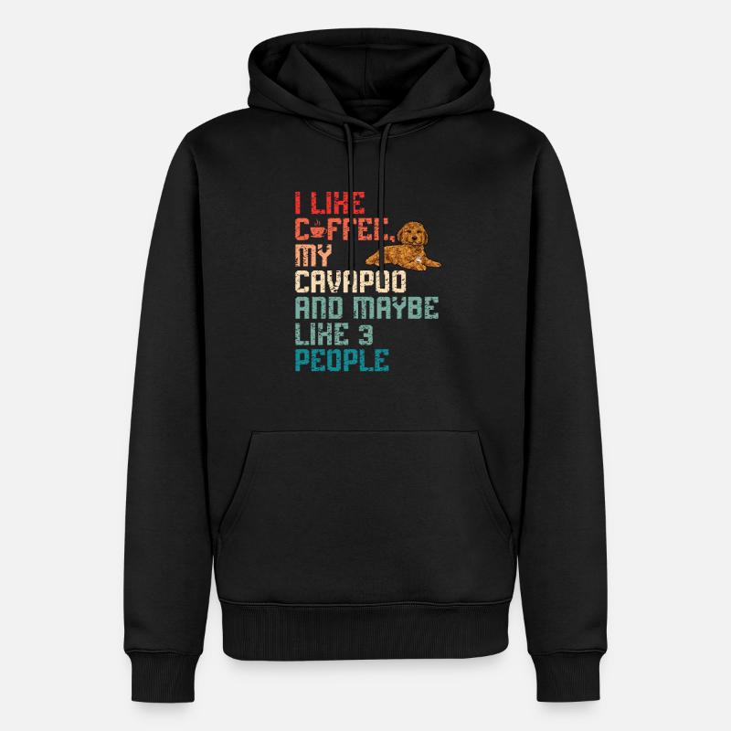 Cavapoo Cavoodle Capoodle Chien - Sweat à capuche Premium bio Homme - noir