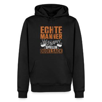 Echte Männer Spielen Dudelsack Instrument - Männer Premium Bio Hoodie - Schwarz - Vorne - Nico (187cm)