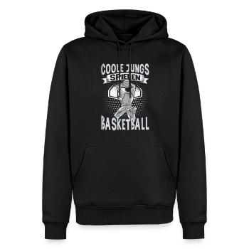 Basketball Training Trikot Coole Jungs Spielen - Männer Premium Bio Hoodie - Schwarz - Vorne - Nico (187cm)