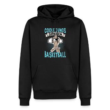 Basketball Training Trikot Coole Jungs Spielen - Männer Premium Bio Hoodie - Schwarz - Vorne - Nico (187cm)