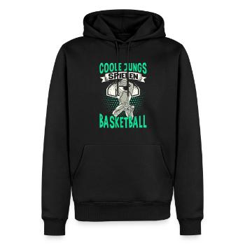 Basketball Training Trikot Coole Jungs Spielen - Männer Premium Bio Hoodie - Schwarz - Vorne - Nico (187cm)