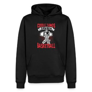 Basketball Training Trikot Coole Jungs Spielen - Männer Premium Bio Hoodie - Schwarz - Vorne - Nico (187cm)