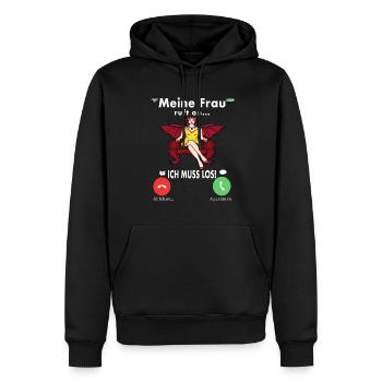 Meine Frau Teufel Lustig Humor Hochzeitstag - Männer Premium Bio Hoodie - Schwarz - Vorne - Nico (187cm)