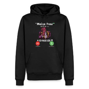 Meine Frau Teufel Lustig Humor Hochzeitstag - Männer Premium Bio Hoodie - Schwarz - Vorne - Nico (187cm)