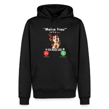 Meine Frau Teufel Lustig Humor Hochzeitstag - Männer Premium Bio Hoodie - Schwarz - Vorne - Nico (187cm)