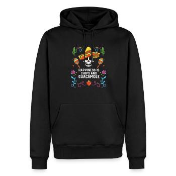 Le bonheur, c’est les chips et l’avocat Guacamole Lover - Sweat à capuche Premium bio Homme - noir - Devant - Nico (187cm)