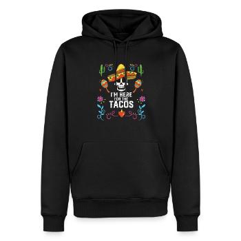 Je suis ici pour les tacos mangeur de tacos cuisine mexicaine - Sweat à capuche Premium bio Homme - noir - Devant - Nico (187cm)