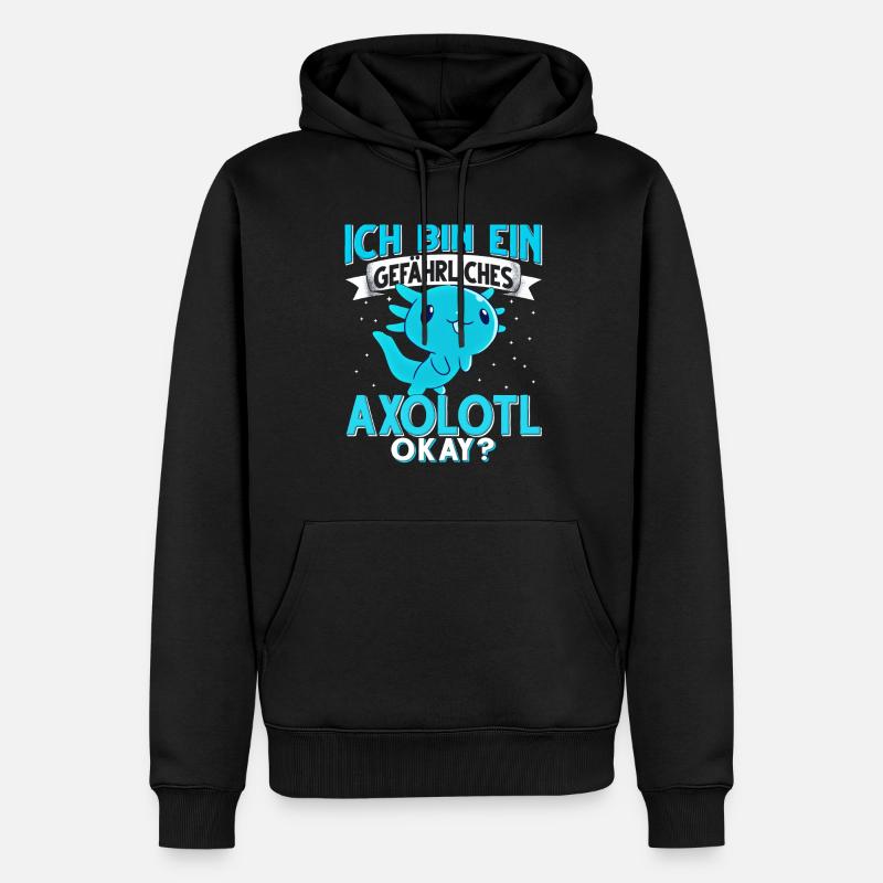 Axolotl - Männer Premium Bio Hoodie - Schwarz