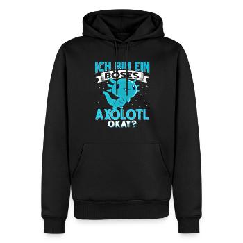 Axolotl - Männer Premium Bio Hoodie - Schwarz - Vorne - Nico (187cm)