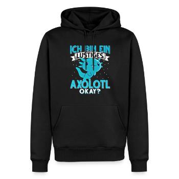 Axolotl - Männer Premium Bio Hoodie - Schwarz - Vorne - Nico (187cm)