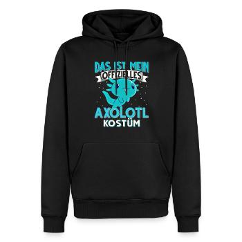 Axolotl - Männer Premium Bio Hoodie - Schwarz - Vorne - Nico (187cm)