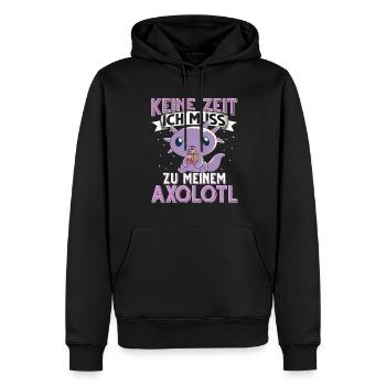 Axolotl - Männer Premium Bio Hoodie - Schwarz - Vorne - Nico (187cm)