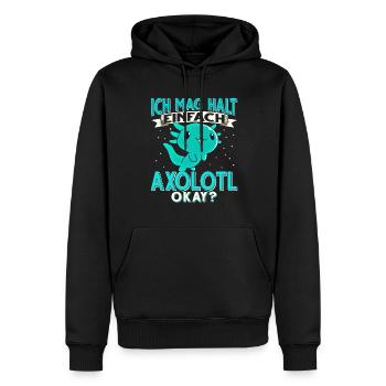 Axolotl - Männer Premium Bio Hoodie - Schwarz - Vorne - Nico (187cm)