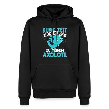 Axolotl - Männer Premium Bio Hoodie - Schwarz - Vorne - Nico (187cm)