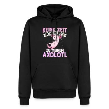 Axolotl - Männer Premium Bio Hoodie - Schwarz - Vorne - Nico (187cm)