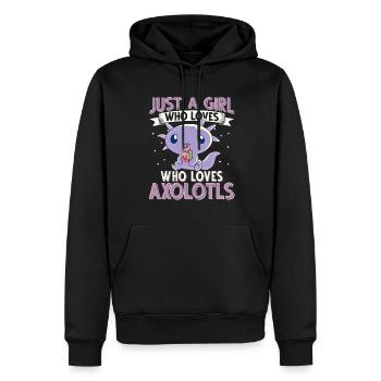 Axolotl Just a girl who loves Axolotls - Männer Premium Bio Hoodie - Schwarz - Vorne - Nico (187cm)