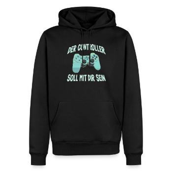 Der Controller Soll Mit Dir Sein. Videospiele - Männer Premium Bio Hoodie - Schwarz - Vorne - Nico (187cm)