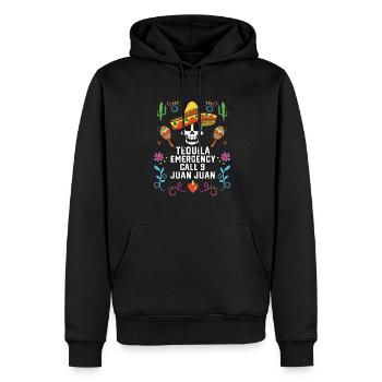 Tequila Emergency Call 9 Juan Juan Alcoholic - Männer Premium Bio Hoodie - Schwarz - Vorne - Nico (187cm)