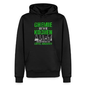 Chemie Ist Wie Kochen Löffel Ablecken - Männer Premium Bio Hoodie - Schwarz - Vorne - Nico (187cm)