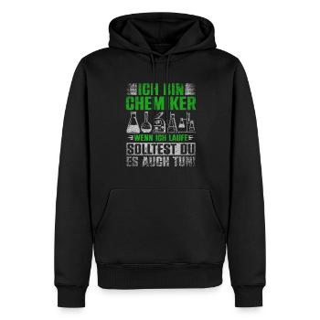Ich Bin Chemiker Wenn Ich Laufe Solltest Du Es - Männer Premium Bio Hoodie - Schwarz - Vorne - Nico (187cm)