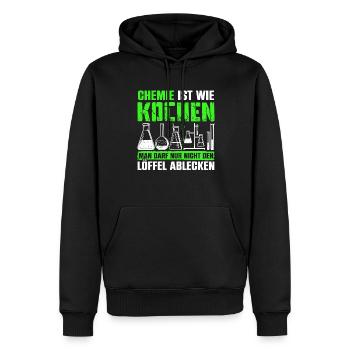 Chemie Ist Wie Kochen Löffel Ablecken - Männer Premium Bio Hoodie - Schwarz - Vorne - Nico (187cm)