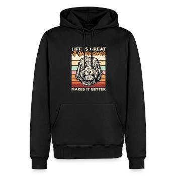 Goldendoodle Doodle Hund - Männer Premium Bio Hoodie - Schwarz - Vorne - Nico (187cm)