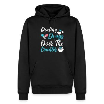 pharmacien médicaments médicaments cadeau du pharmacien - Sweat à capuche Premium bio Homme - noir - Devant - Nico (187cm)