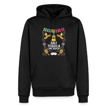 Salt Tequila Lime Repeat Alcoholic Tequila Drinker - Männer Premium Bio Hoodie - Schwarz - Vorne - Nico (187cm)