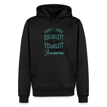 Don't Judge A Disability Dysautonomia Awareness - Men’s Premium Organic Hoodie - black - Front - Nico (187cm)