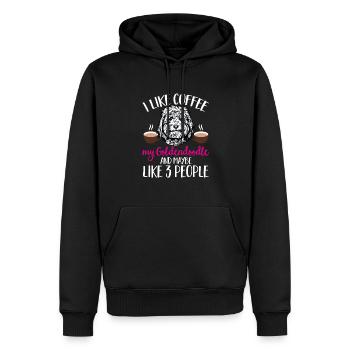 Goldendoodle Doodle Hund - Männer Premium Bio Hoodie - Schwarz - Vorne - Nico (187cm)