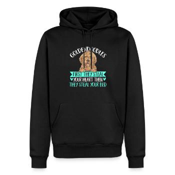 Goldendoodle Doodle Hund - Männer Premium Bio Hoodie - Schwarz - Vorne - Nico (187cm)
