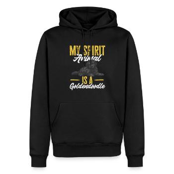 Chien Doodle Black Goldendoodle - Sweat à capuche Premium bio Homme - noir - Devant - Nico (187cm)