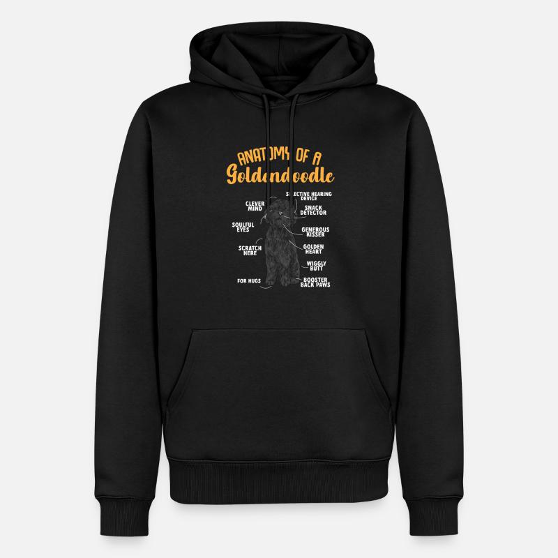 Chien Doodle Black Goldendoodle - Sweat à capuche Premium bio Homme - noir