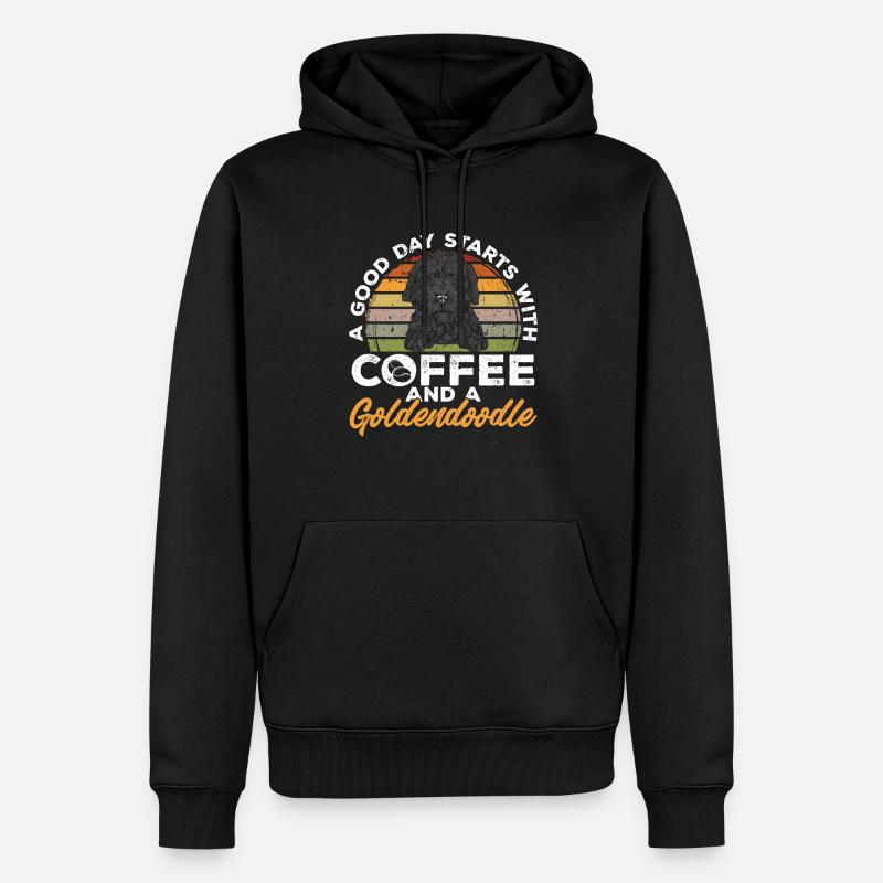 Chien Doodle Black Goldendoodle - Sweat à capuche Premium bio Homme - noir