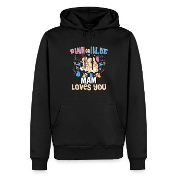 Pink or Blue Mam Loves You Best Mom Ever - Männer Premium Bio Hoodie - Schwarz - Vorne - Nico (187cm)