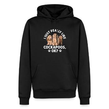 Cockapoo Dog - Men’s Premium Organic Hoodie - black - Front - Nico (187cm)