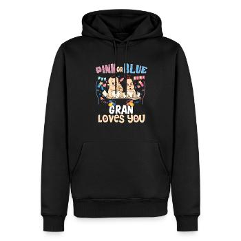 Pink or Blue Gran Loves You Best Grandma Ever - Männer Premium Bio Hoodie - Schwarz - Vorne - Nico (187cm)