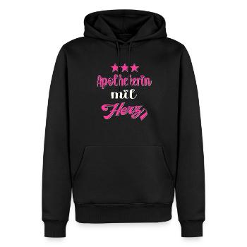Apothekerin mit Herz Pharmazie Apotheke - Männer Premium Bio Hoodie - Schwarz - Vorne - Nico (187cm)