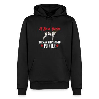 Chien GSP allemand à poil court - Sweat à capuche Premium bio Homme - noir - Devant - Nico (187cm)