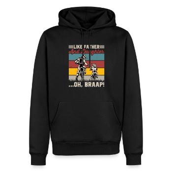 Papa Fête des pères Modes de vie papa blagues de papa - Sweat à capuche Premium bio Homme - noir - Devant - Nico (187cm)