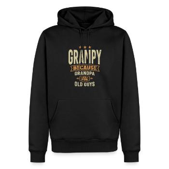 Grampy Because Grandpa Is For Old Guys - Grandpa - Men’s Premium Organic Hoodie - black - Front - Nico (187cm)