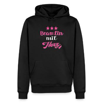 Beamtin mit Herz Verbeamtung Beamter Beamtin - Männer Premium Bio Hoodie - Schwarz - Vorne - Nico (187cm)