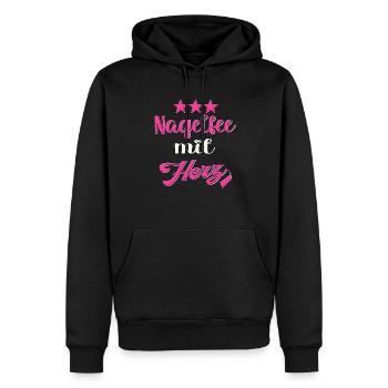 Kosmetik Nageldesignerin Nagelstudio Nageldesign - Männer Premium Bio Hoodie - Schwarz - Vorne - Nico (187cm)