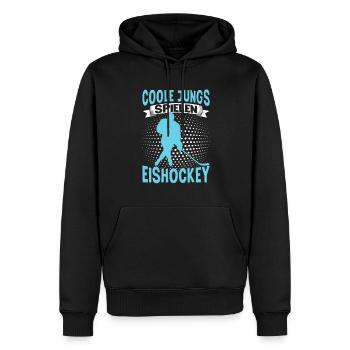 Hockey Eishockeyspieler - Männer Premium Bio Hoodie - Schwarz - Vorne - Nico (187cm)