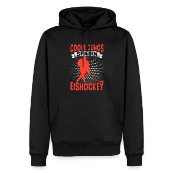 Hockey Eishockeyspieler - Männer Premium Bio Hoodie - Schwarz - Vorne - Nico (187cm)